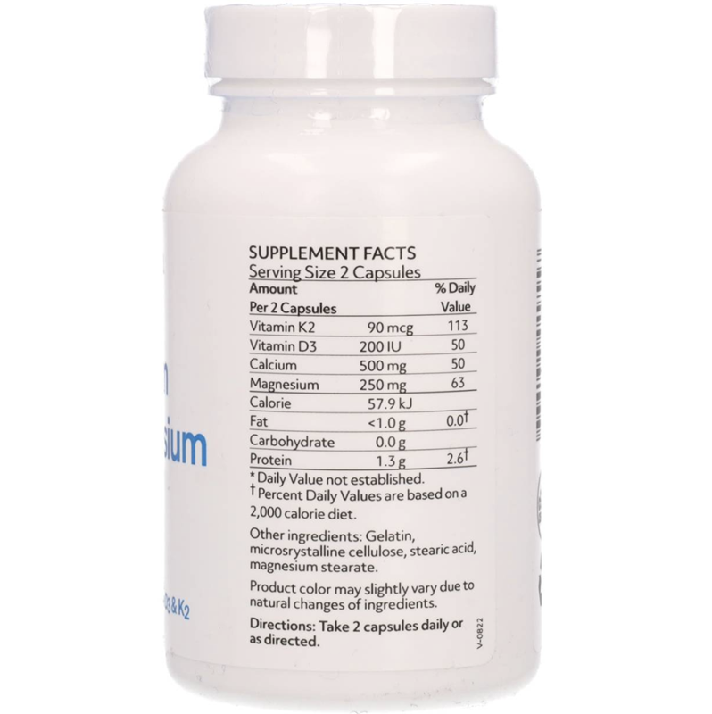 eticheta 1, Calcium Magnesium Plus Calivita, ingrediente per capsula, mod de administrare zilnica