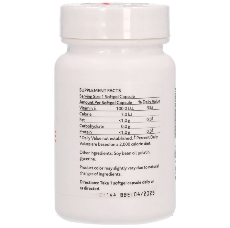 eticheta 1, Vitamina E Calivita, ingrediente per capsula, mod de administrare zilnica