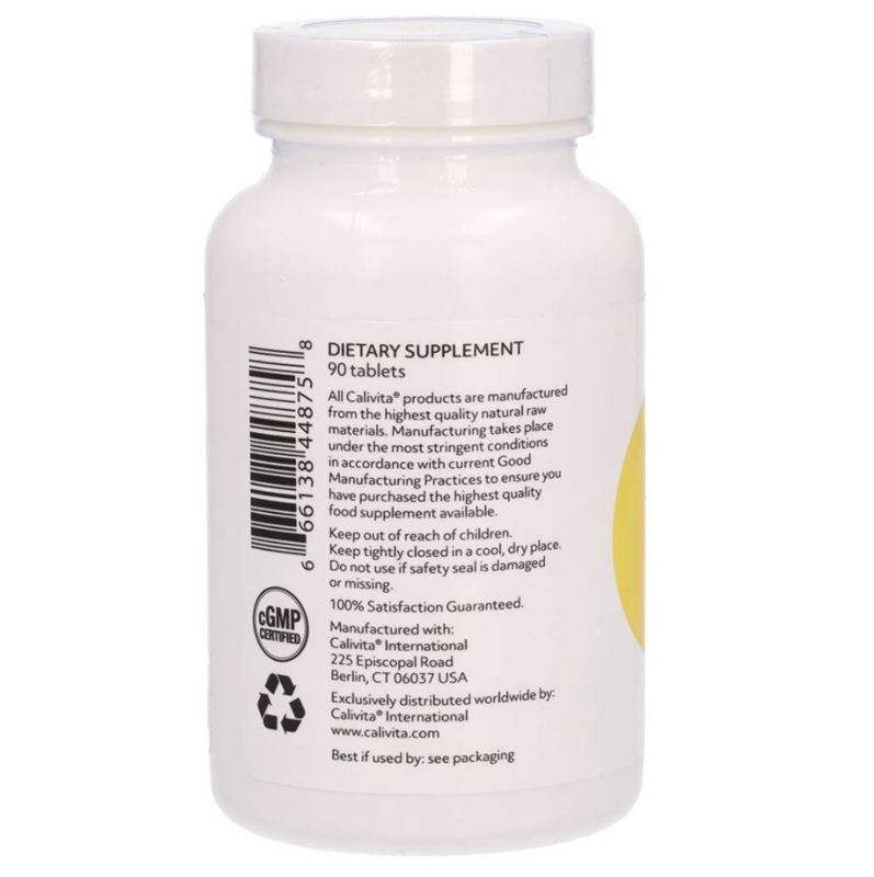 eticheta 2 magnezi b6 calivita, cantitate capsule per flacon, certificare cgmp, garantia satisfactiei, produs original fabricat in USA