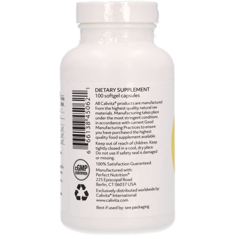 eticheta 2 super soya lecithin Calivita, 100 capsule gelatinoase per flacon, certificare cGMP, produs fabricat in USA