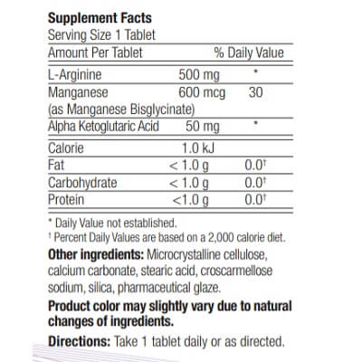 ingrediente pe tableta de arginina de la calivita
