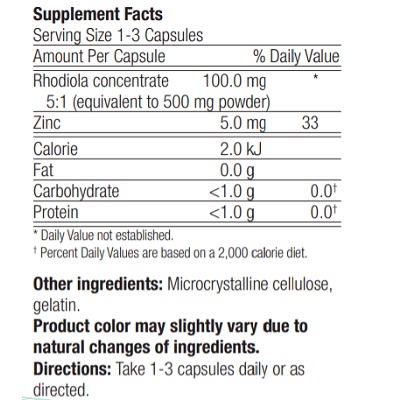 eticheta informatii nutritionale rhodiolin calivita