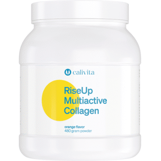 RiseUp Multiactive Colagen Calivita, flacon cu 480 grame pulbere cu aroma de portocale pentru articulatii sanatoase, contine colagen tip 2, acid hialuronic, condroitina si glucozamina