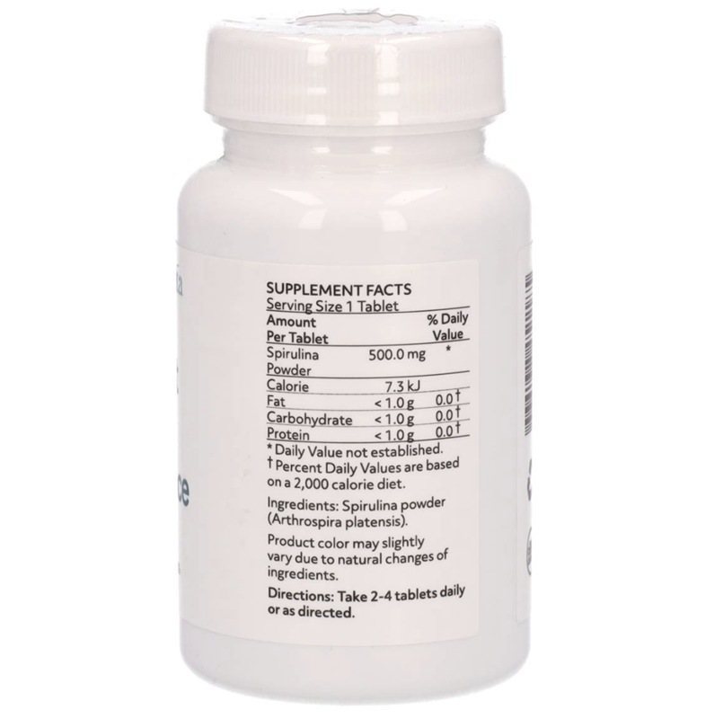 eticheta 1, Purest Sea Essence Calivita, ingrediente per tableta, spirulina pura, mod de administrare zilnica