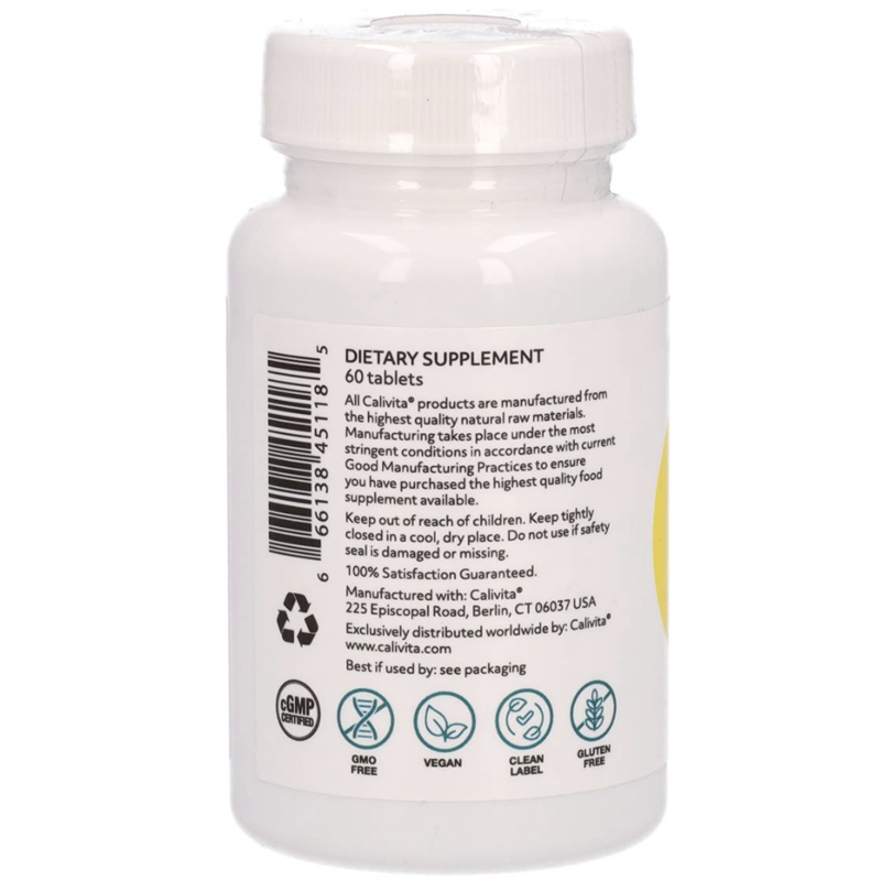eticheta 2, produs Purest Sea Essence Calivita, cantitate 60 tablete per flacon, vegan, fara GMO, fara coloranti, produs pur contine doar spirulina, fabricat in USA, certificat cGMP